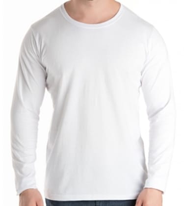 Camiseta Básica Branca - Manga Longa